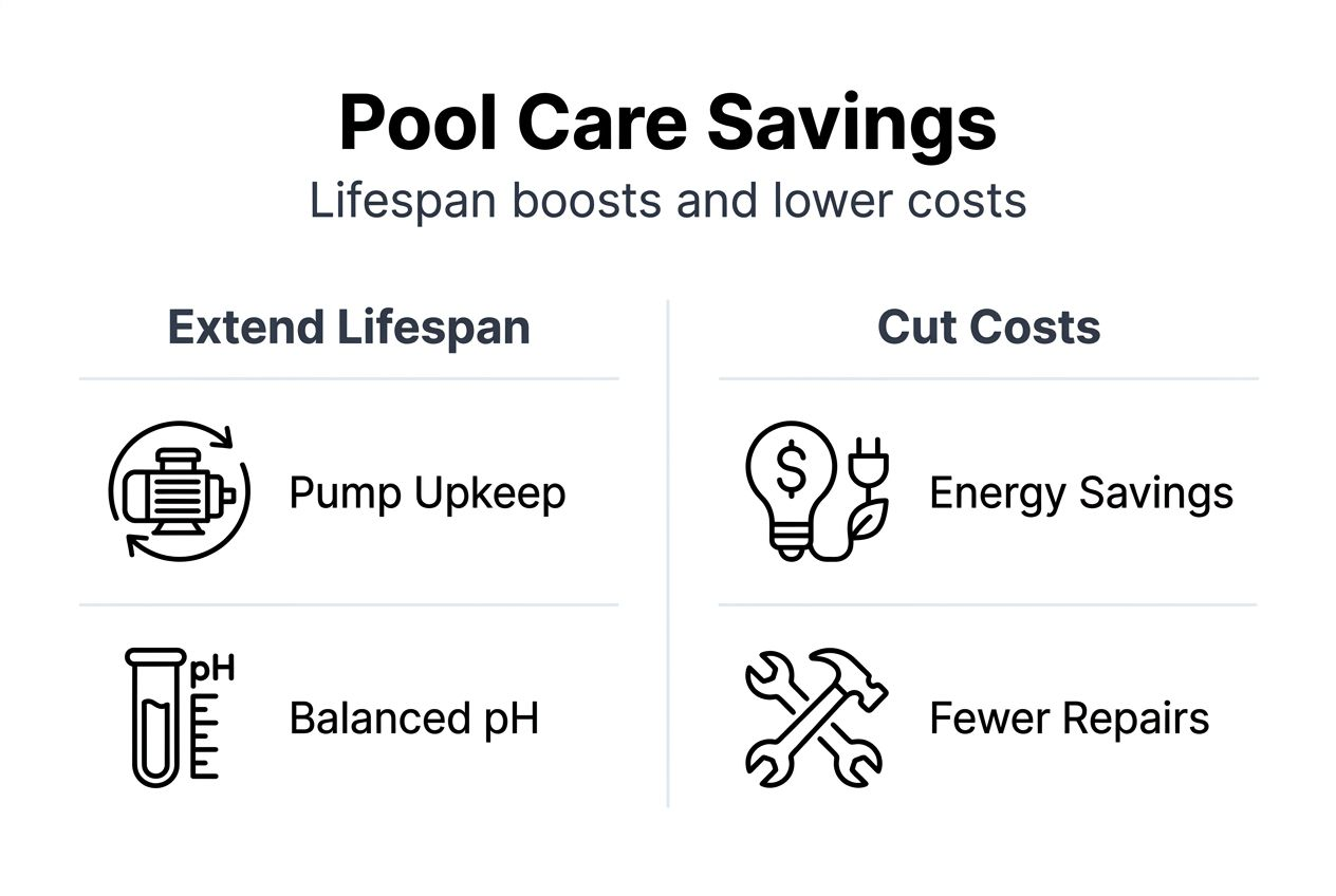 Pool maintenance importance for Central Florida: 2026 guide 2 Infographic showing pool lifespan and cost savings
