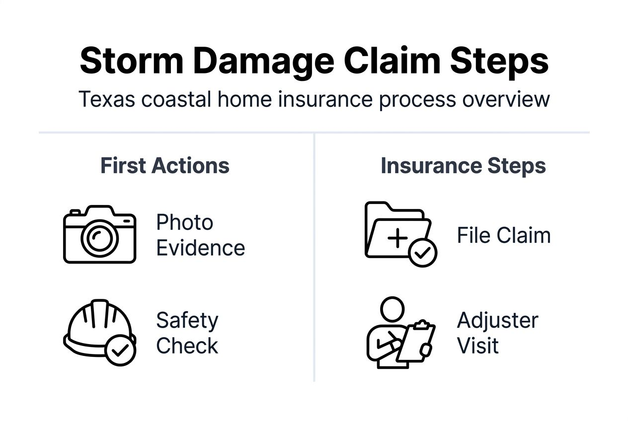 Infographic storm claim steps for Texas homes