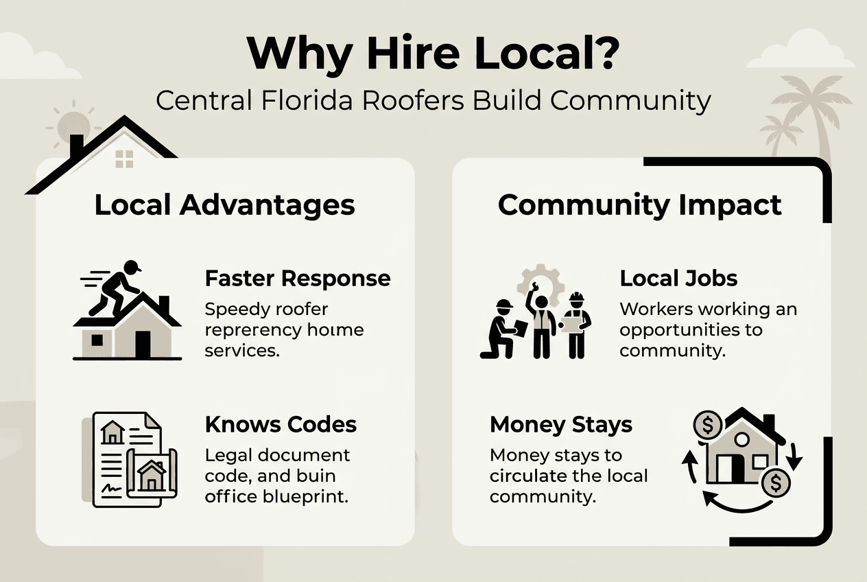 Infographic on local roofers community benefits