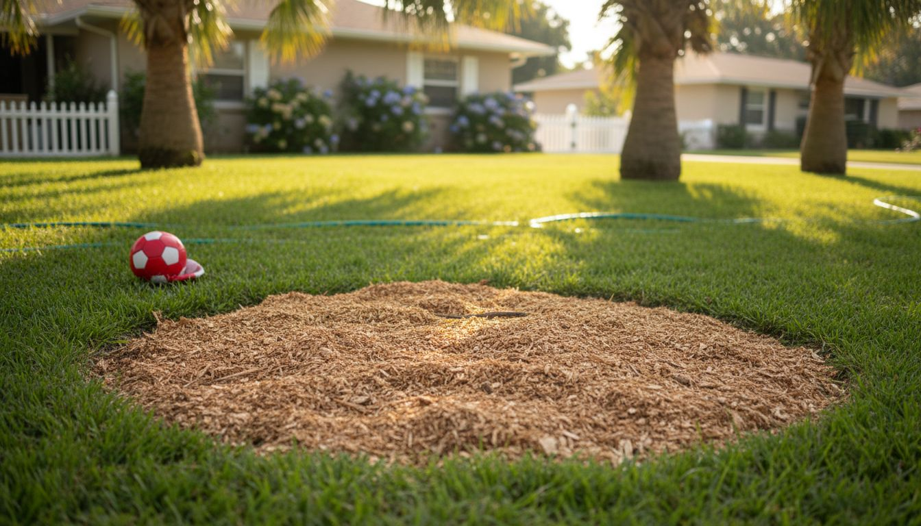 Stump grinding area improves home lawn