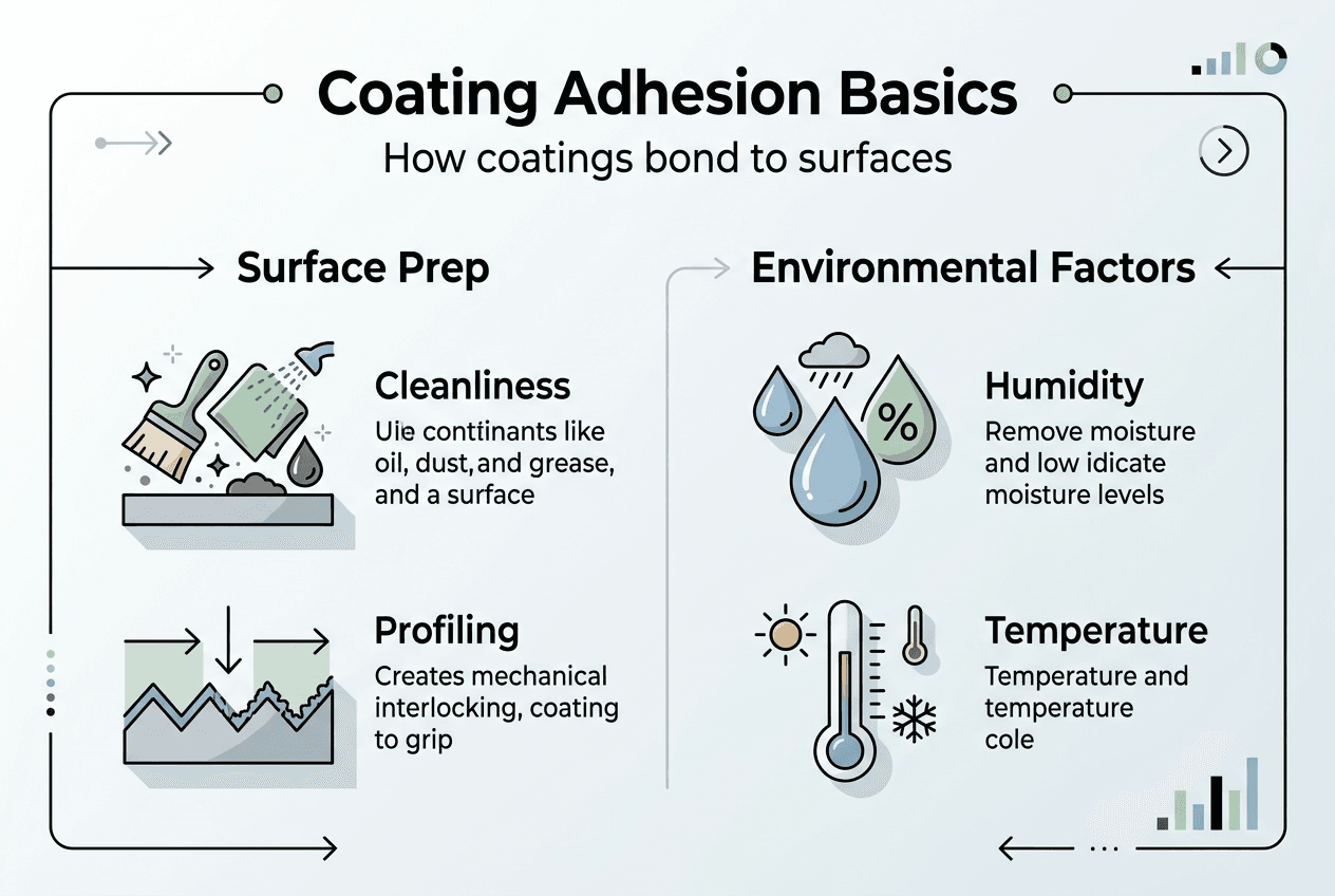 Infographic of coating adhesion basics and key factors