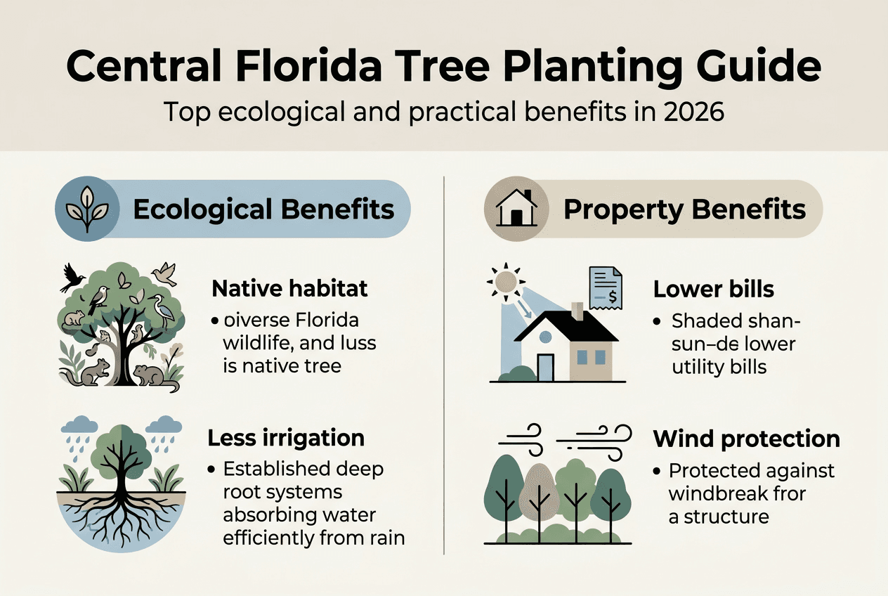 Infographic summarizing Central Florida tree benefits