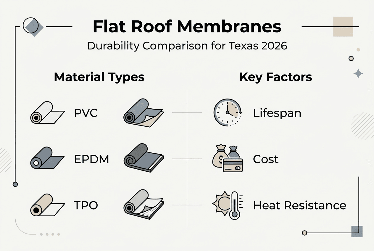 Infographic comparing flat roof membrane durability