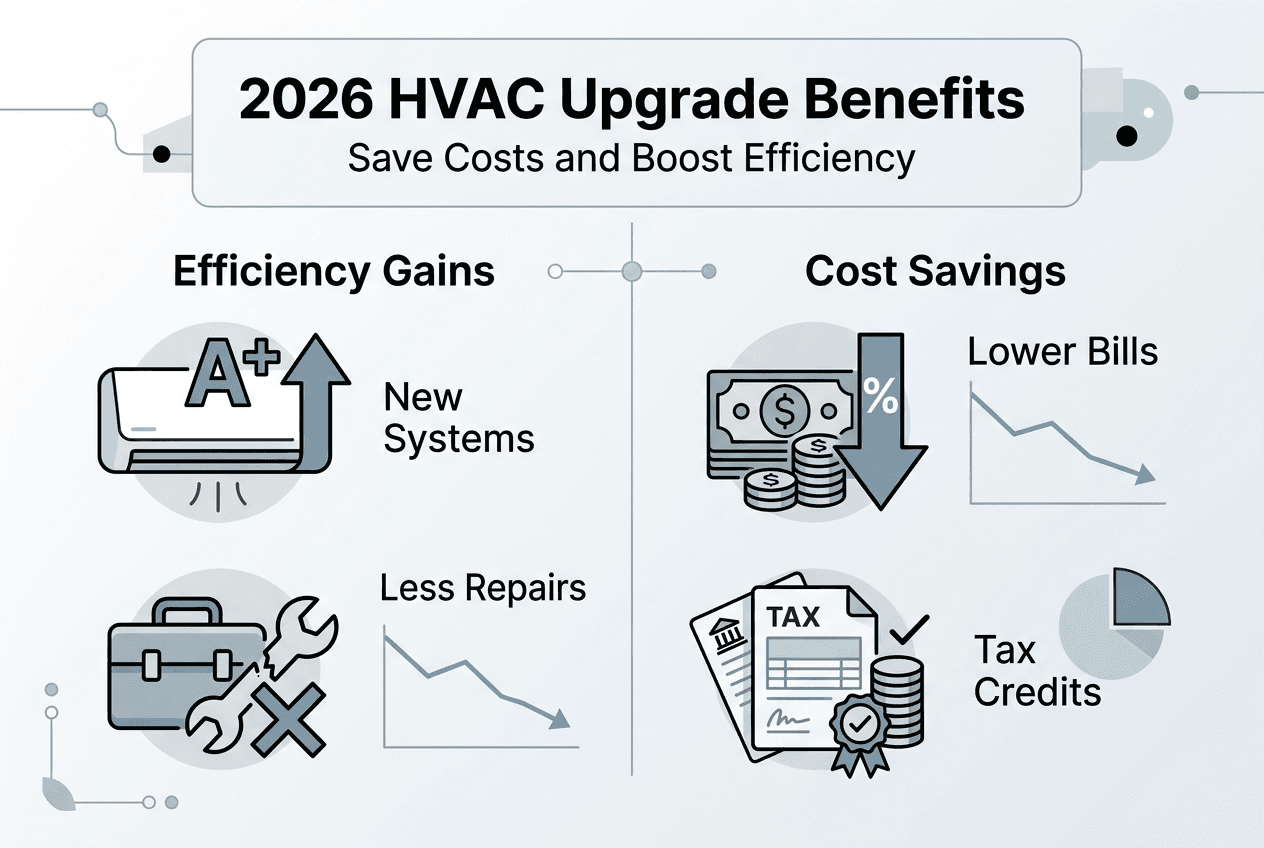 Infographic explaining 2026 HVAC upgrade benefits