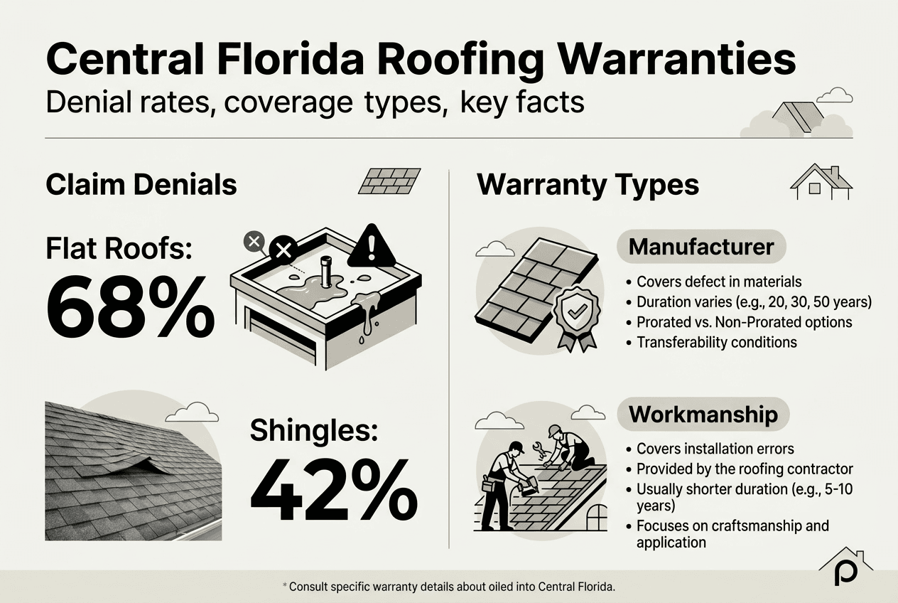 Infographic comparing warranty claim denials and types