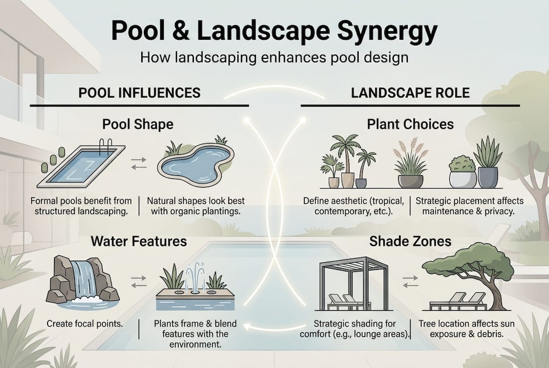 Infographic shows pool and landscape synergy