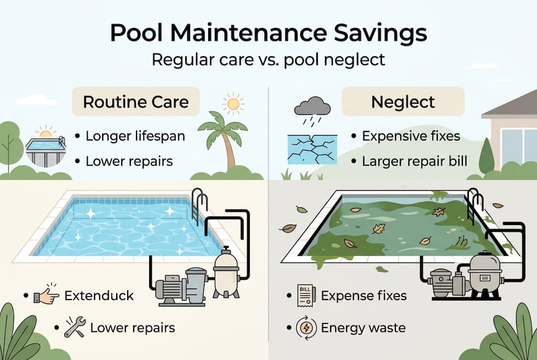 Infographic showing pool maintenance cost benefits