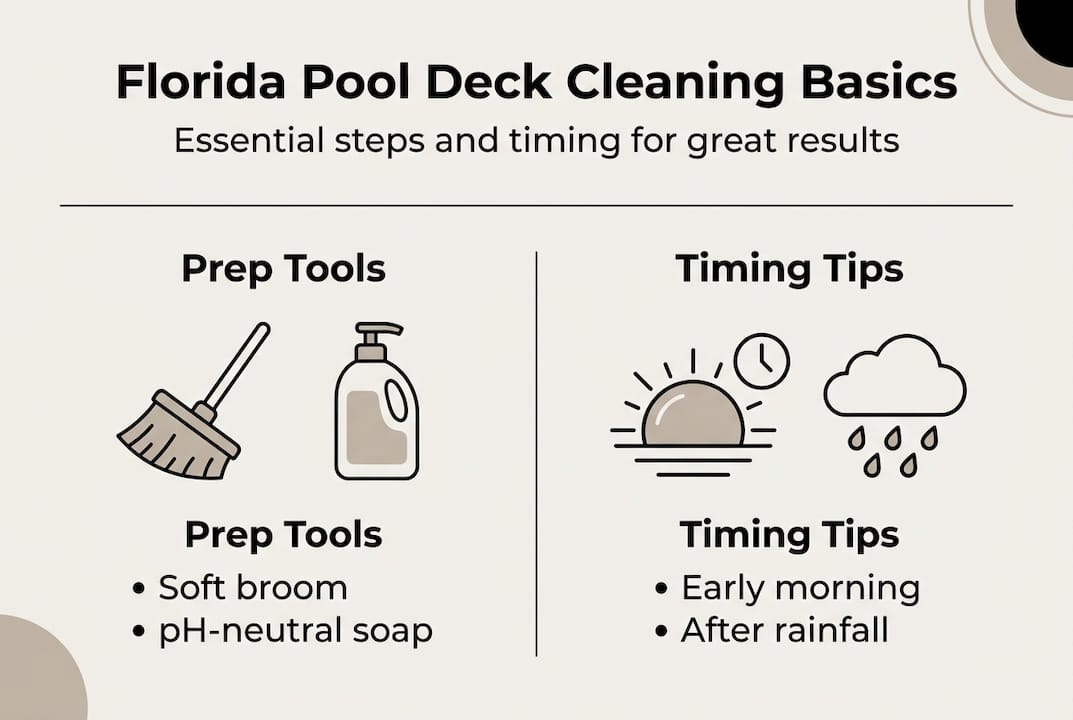 Infographic outlines pool deck cleaning basics