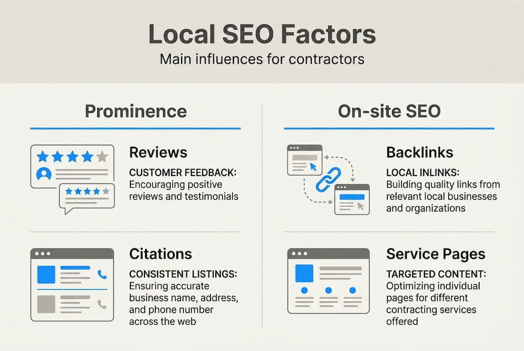 Infographic showing local SEO ranking factors