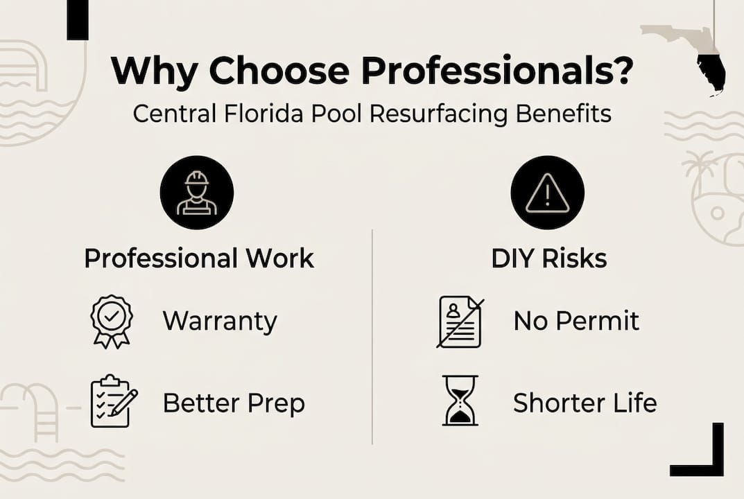 Infographic comparing professional pool resurfacing benefits