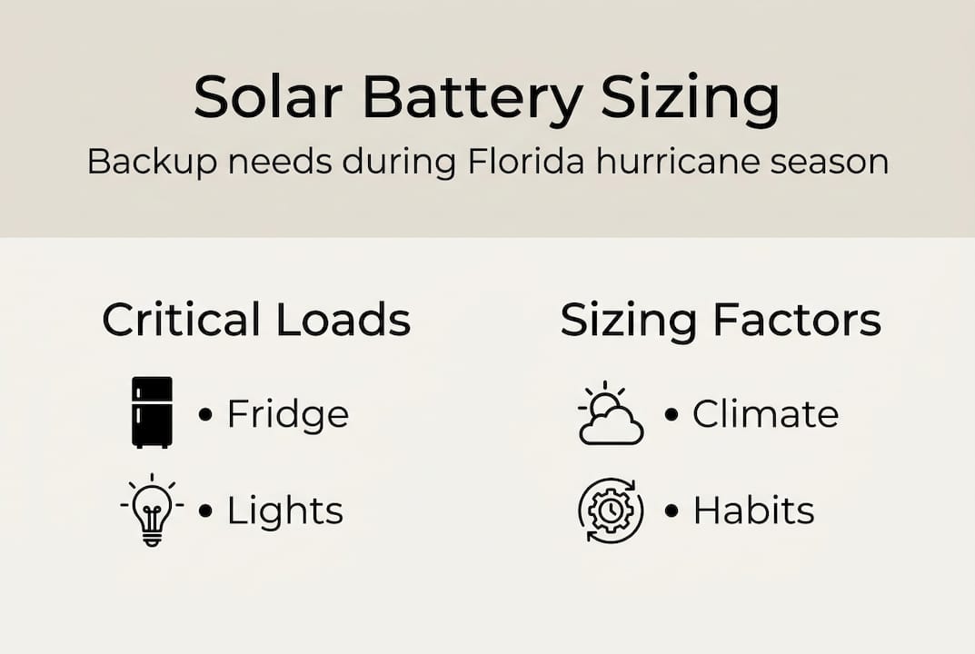 Solar battery storage guide for Florida homeowners 2 Infographic solar battery sizing in Florida