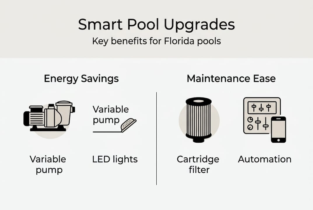 Infographic comparing pool equipment upgrade benefits