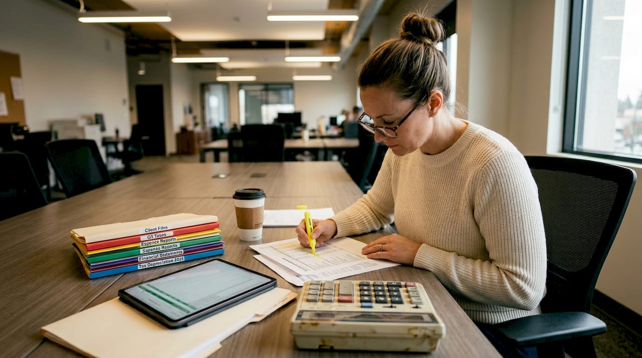 Unlock solar depreciation benefits for Florida owners 1 Accountant highlighting solar tax depreciation schedule