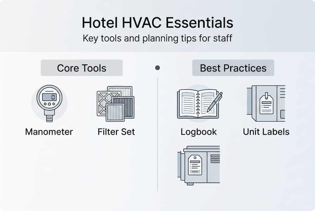 Infographic of HVAC hotel tools and best practices