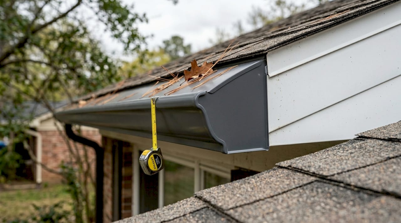 Seamless LeafGuard gutter close-up view
