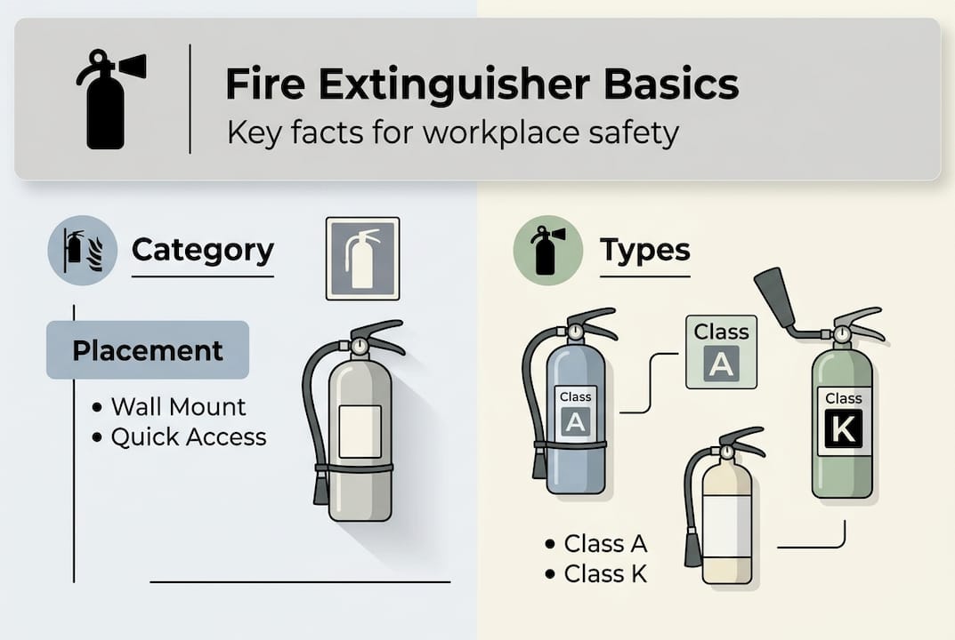 Infographic showing fire extinguisher basics overview