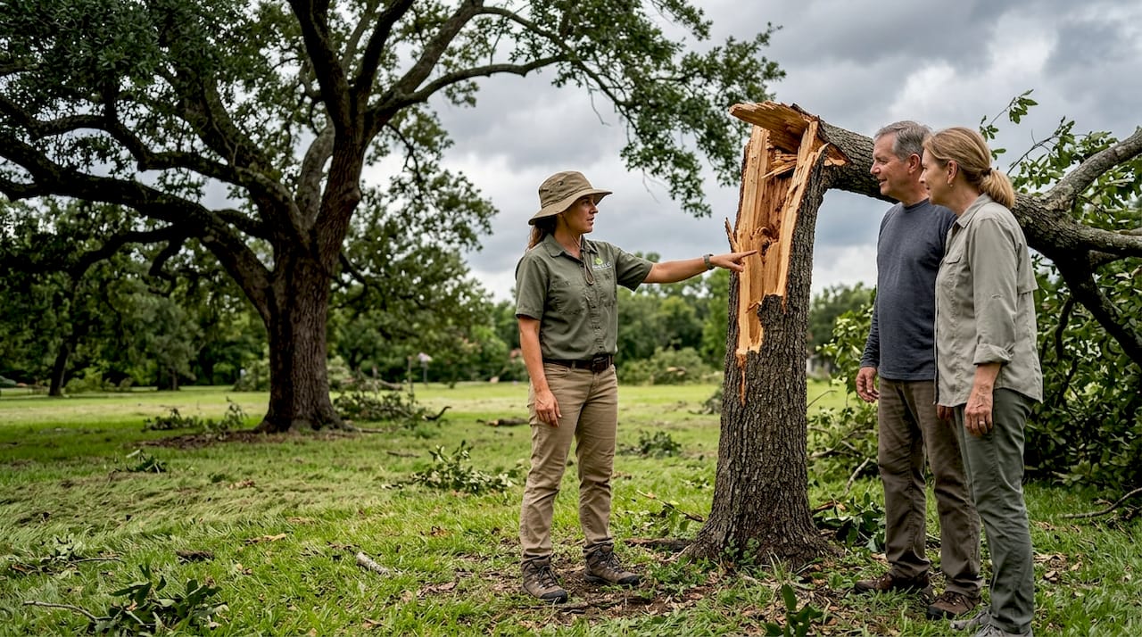 Contrasting resilient and damaged trees after storm