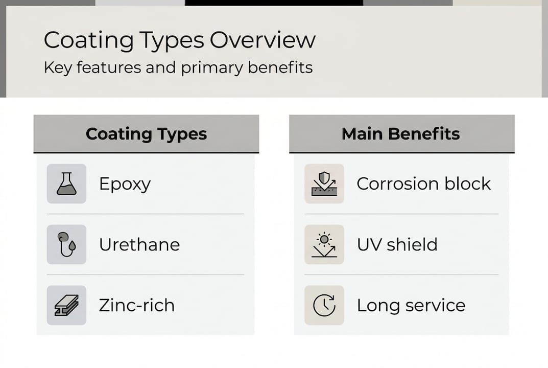 Infographic showing municipal coating types and benefits