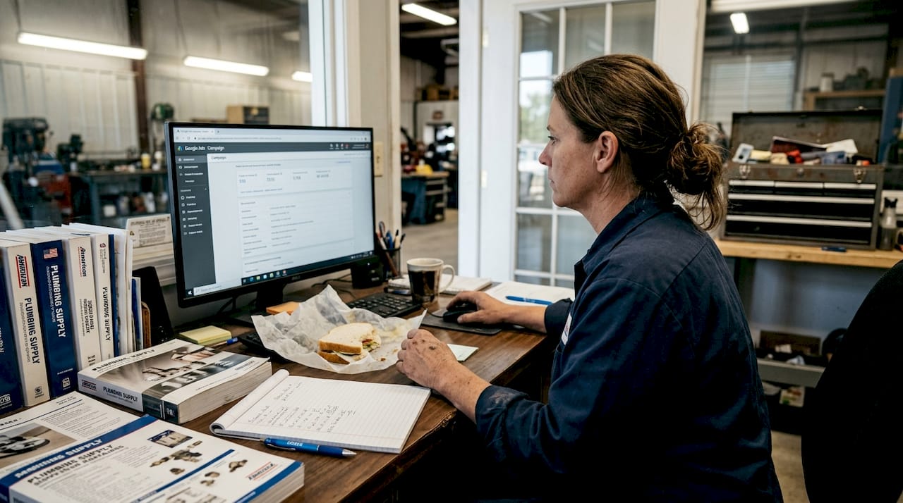 Contractor working on online ad campaigns