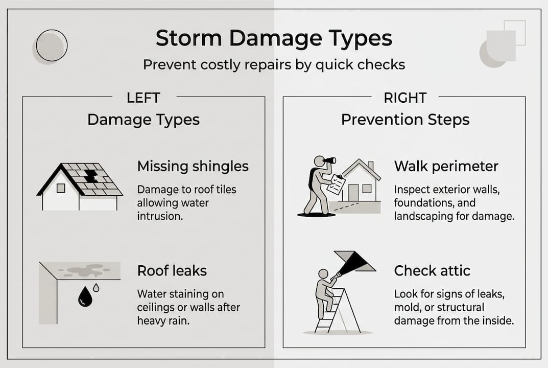 Infographic on storm damage types and prevention