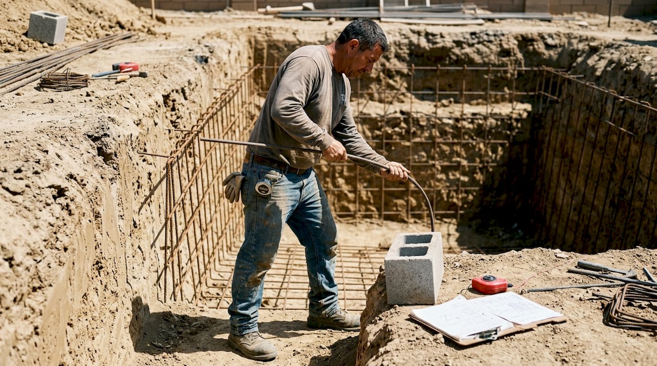 What is a pool shell for your Central Florida home 1 Builder shaping rebar for concrete pool shell