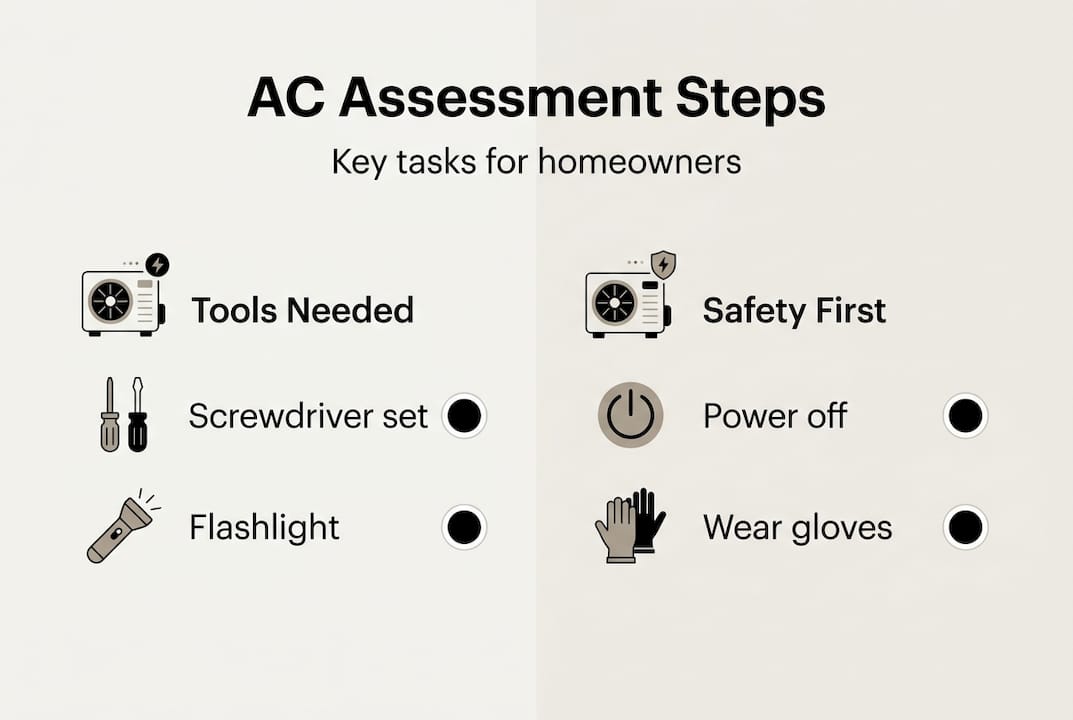 Infographic about tools and safety for AC assessment