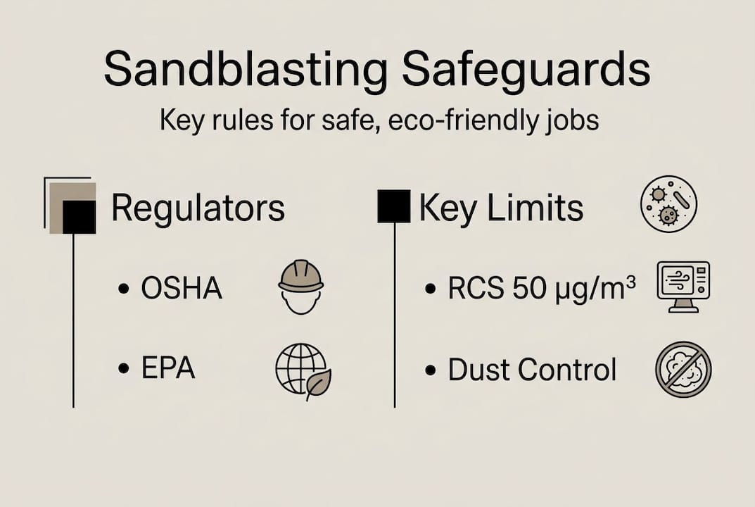 Infographic summarizing sandblasting regulations