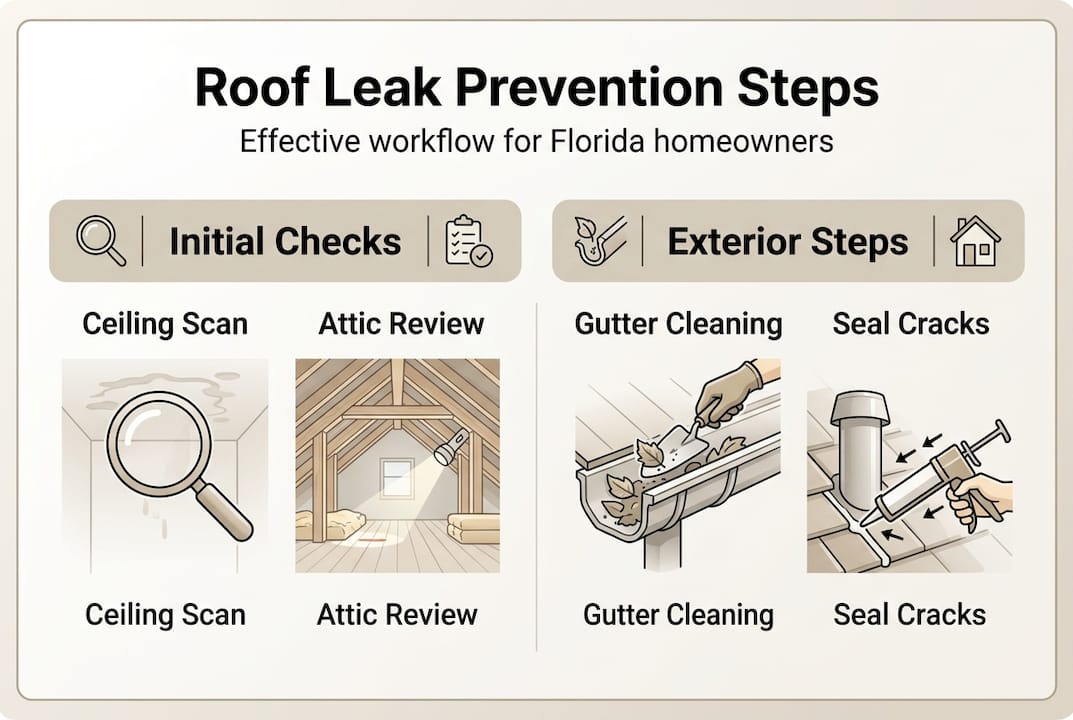 Infographic of roof leak prevention steps