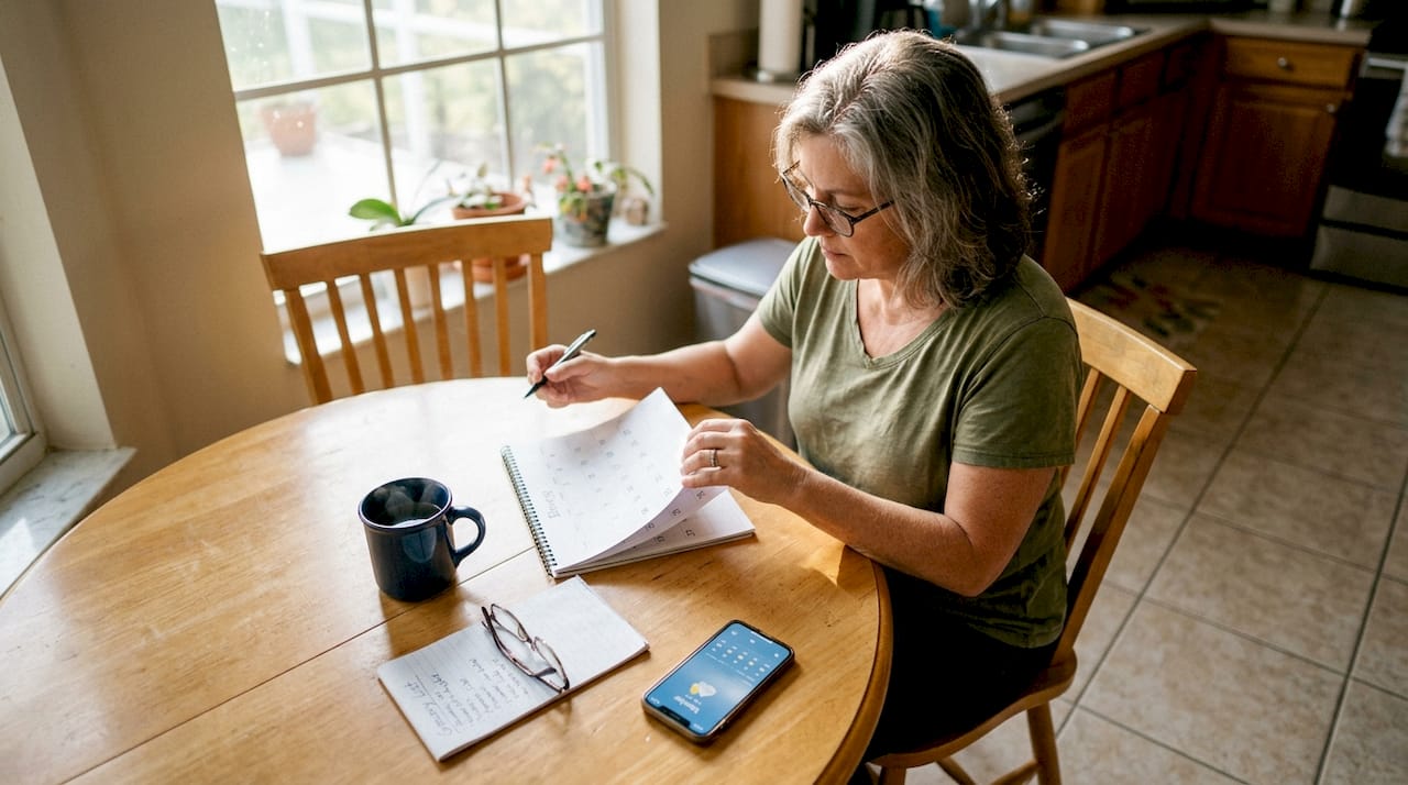 Homeowner planning hvac tune-up schedule