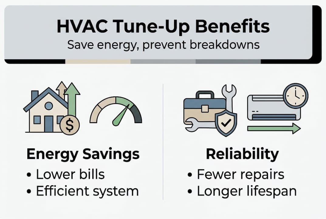 Infographic showing HVAC tune-up benefits