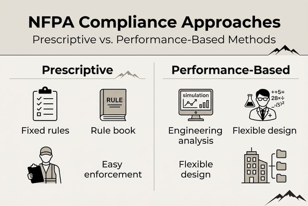 Infographic comparing NFPA compliance methods