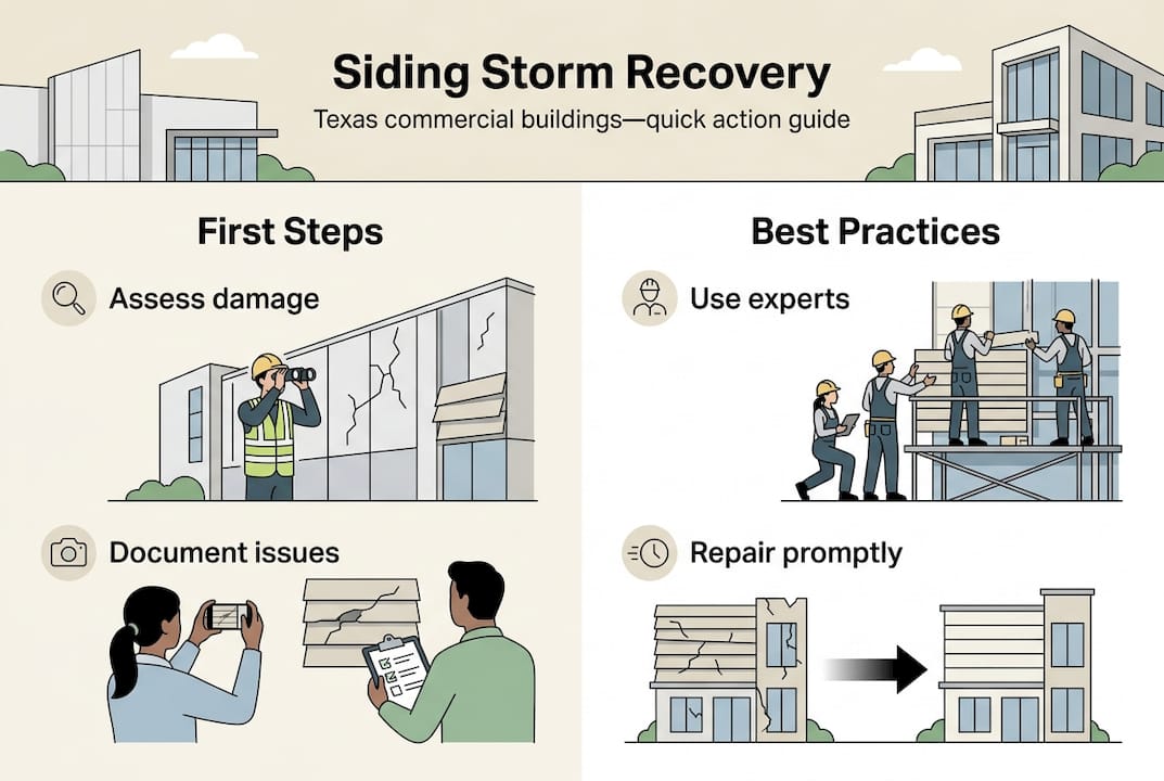 Infographic showing storm recovery steps for siding