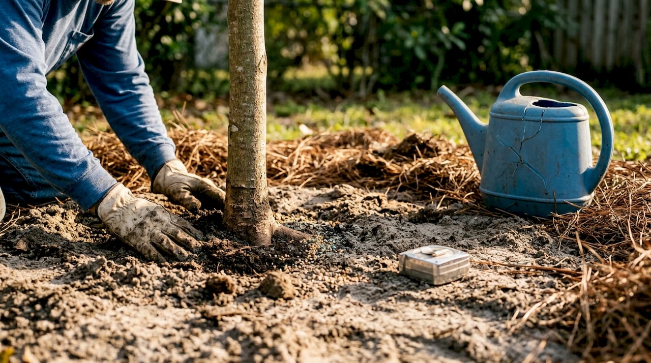 Tree planted too deep with root flare buried