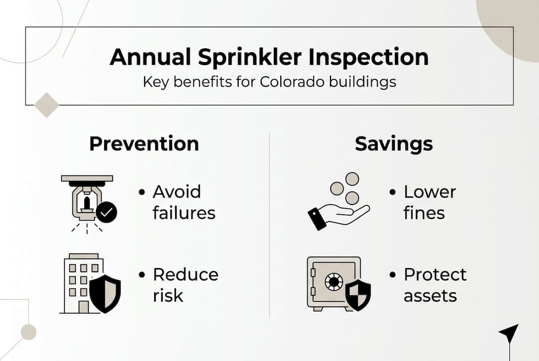 Infographic showing sprinkler inspection benefits