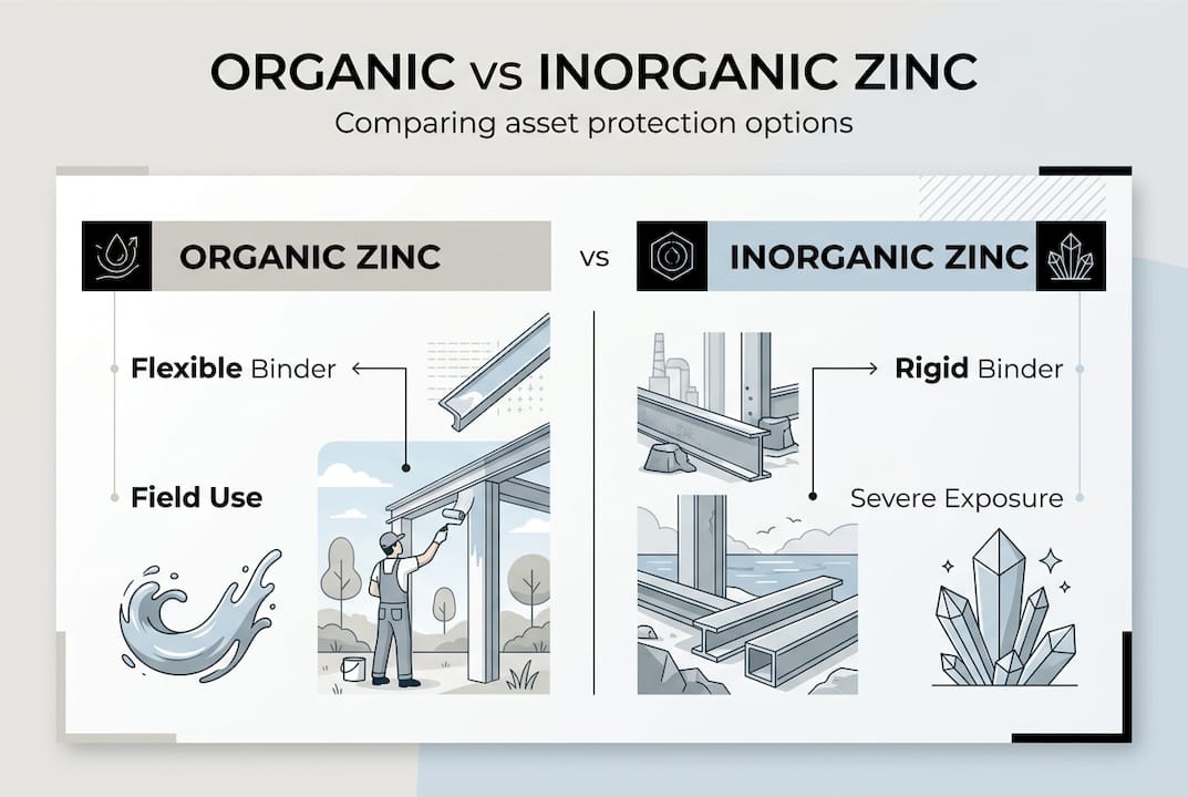 Infographic comparing zinc coating types