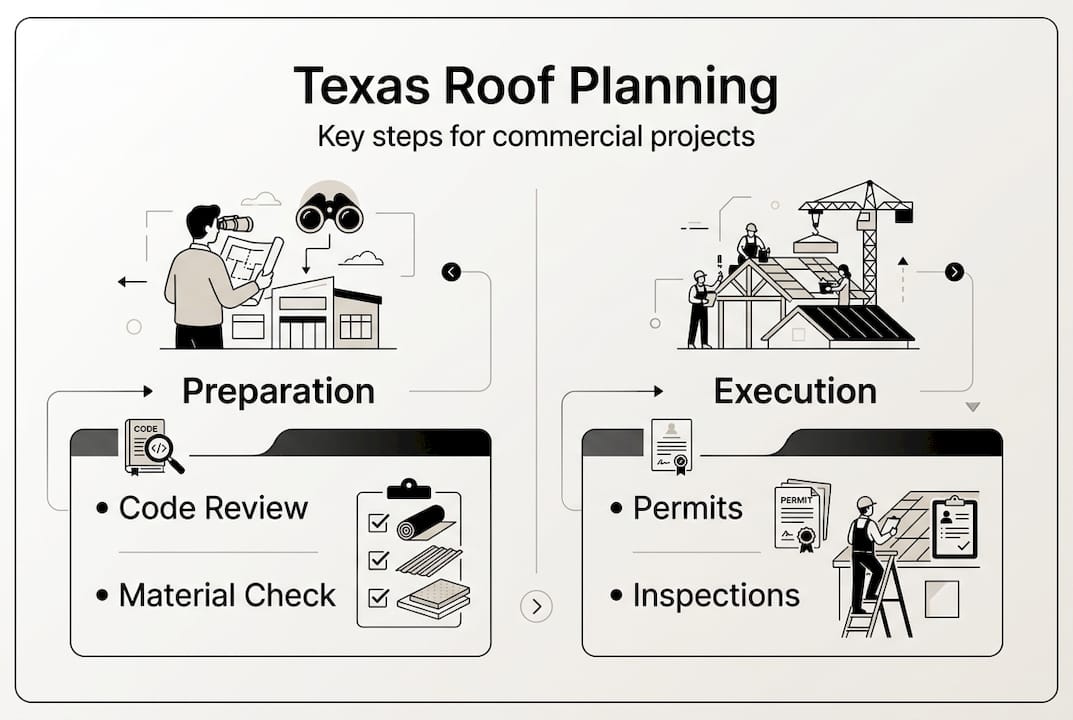 Texas roof planning infographic steps