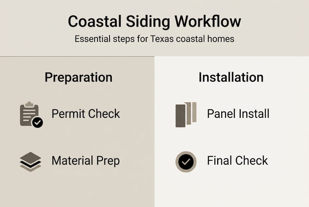 Infographic shows main siding installation steps