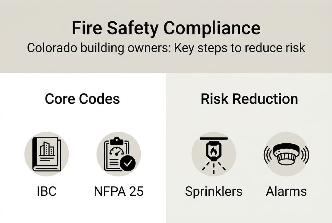 Infographic of Colorado building fire safety steps