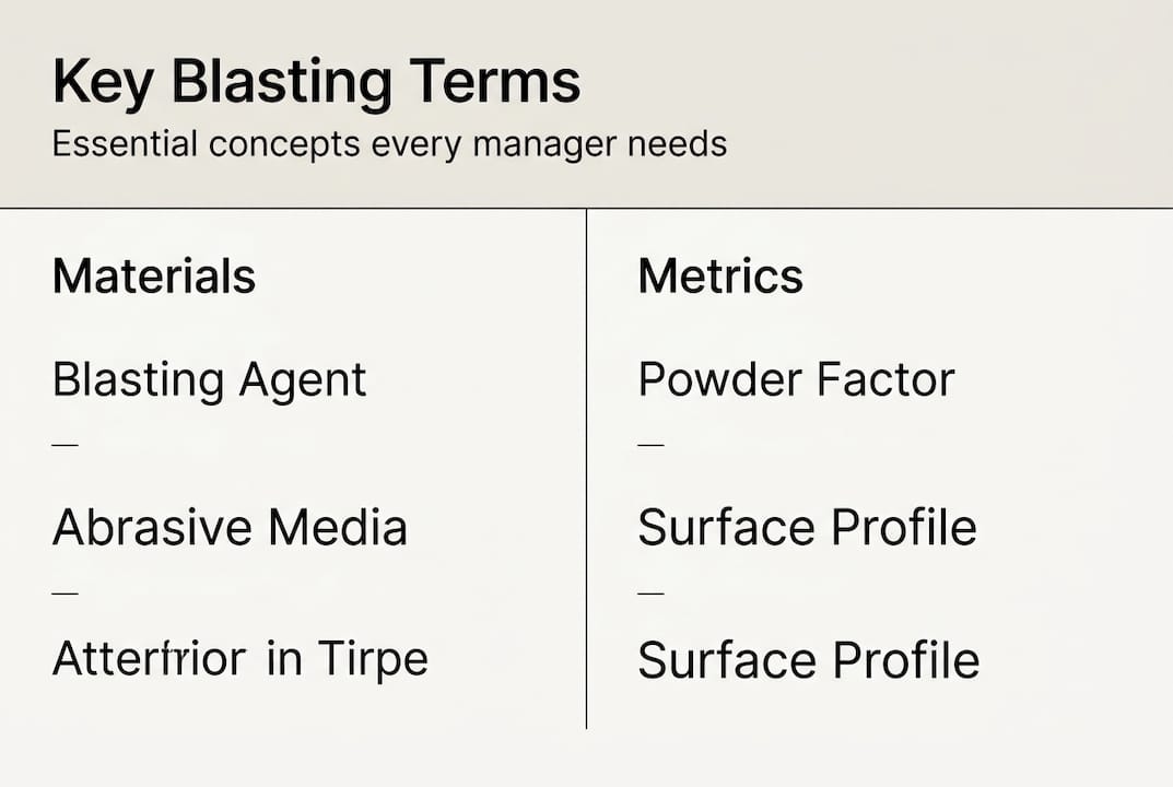 Infographic explains core industrial blasting terms