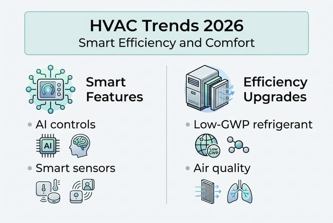 Infographic summarizing HVAC trends for 2026