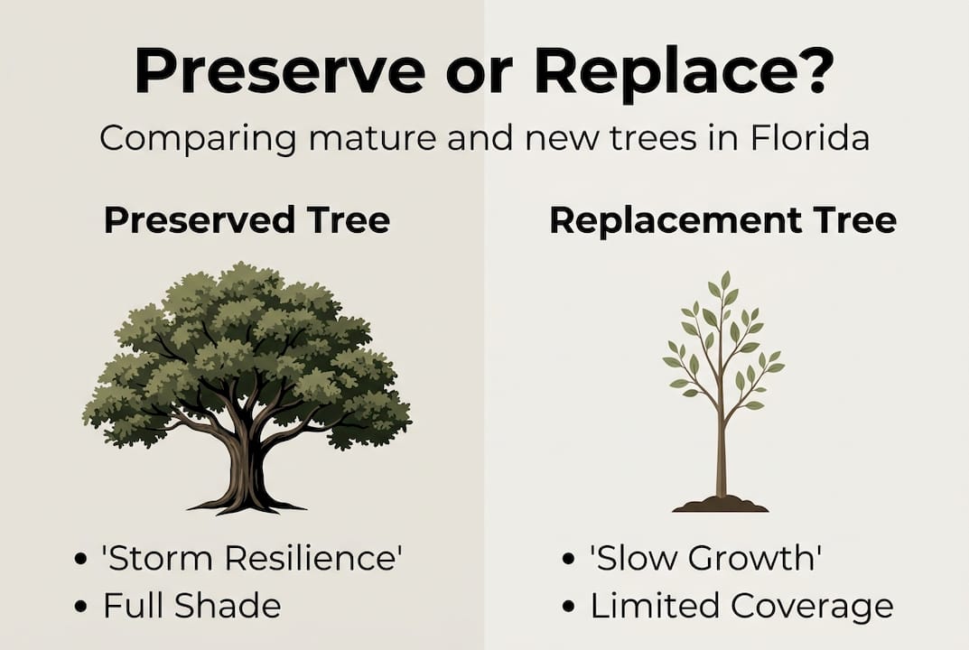 Infographic for preserving versus replacing trees