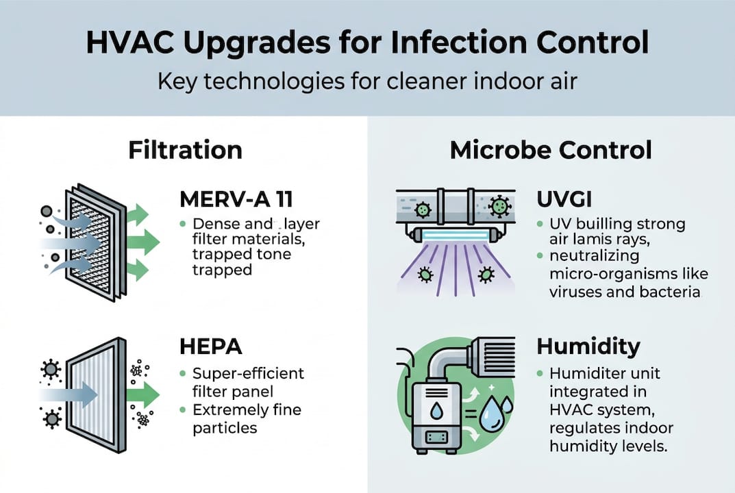 Infographic of HVAC infection control upgrades
