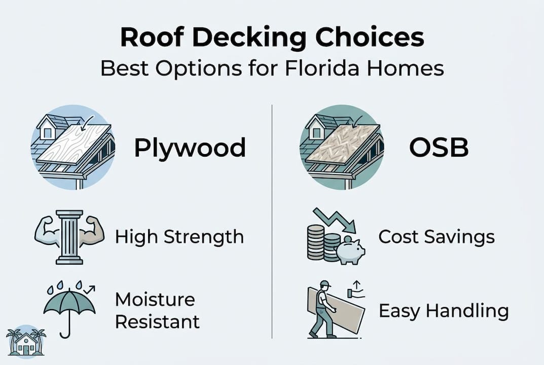 Infographic comparing plywood and OSB features