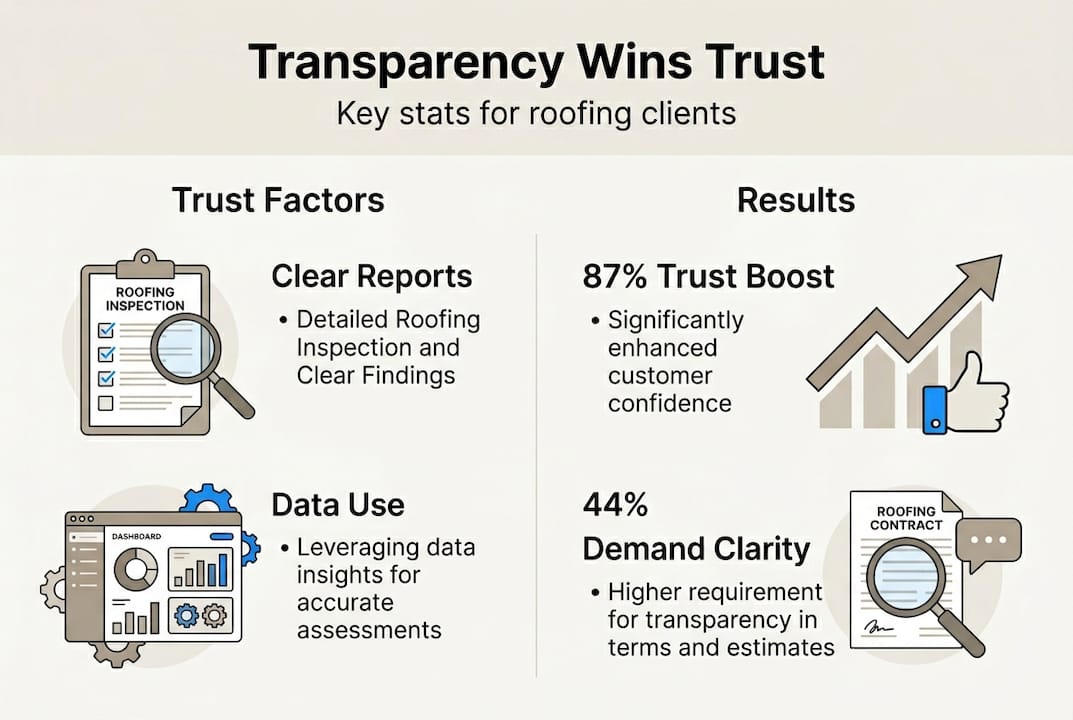 Infographic showing transparency and trust statistics