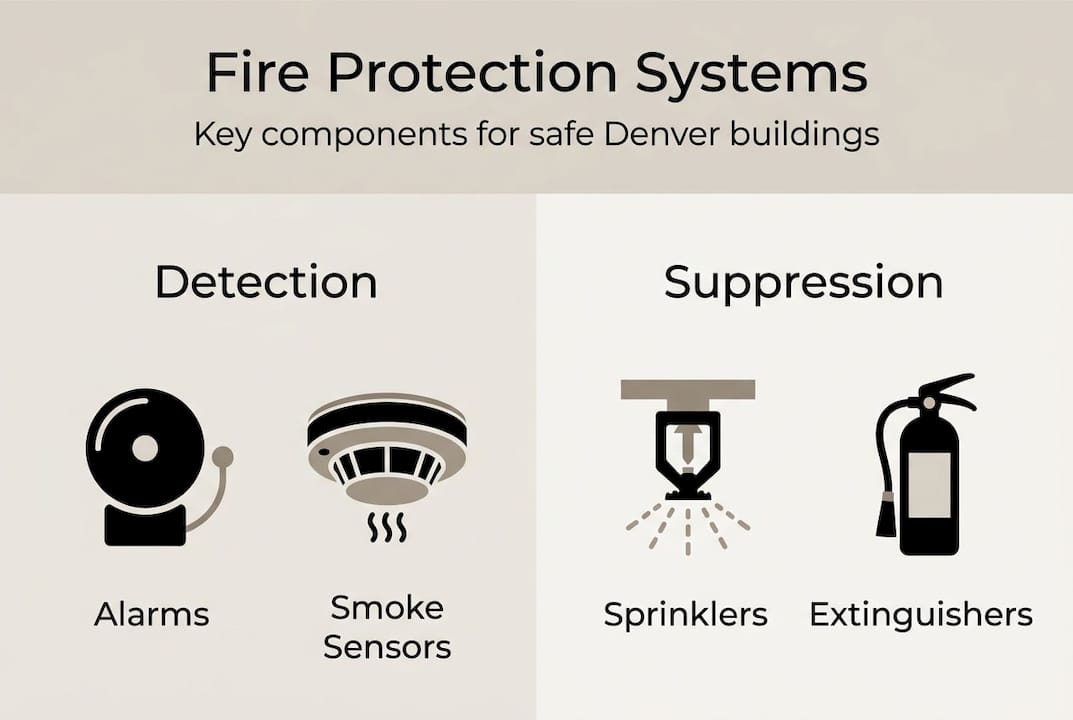 Infographic showing fire system components