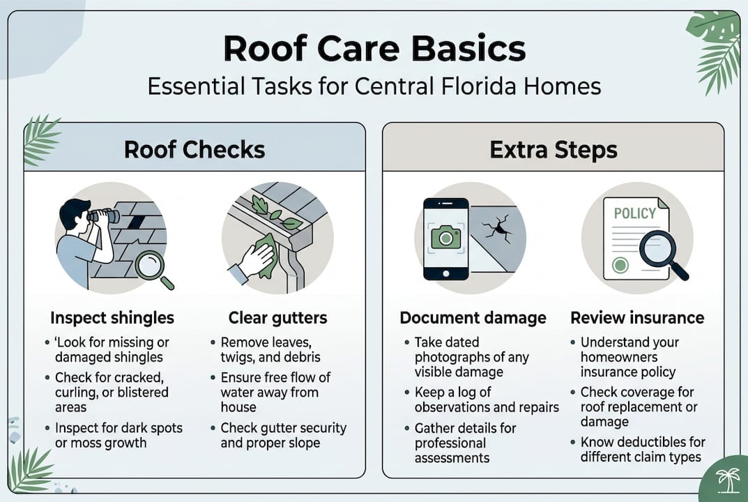 Infographic: key roof care steps for Central Florida homes