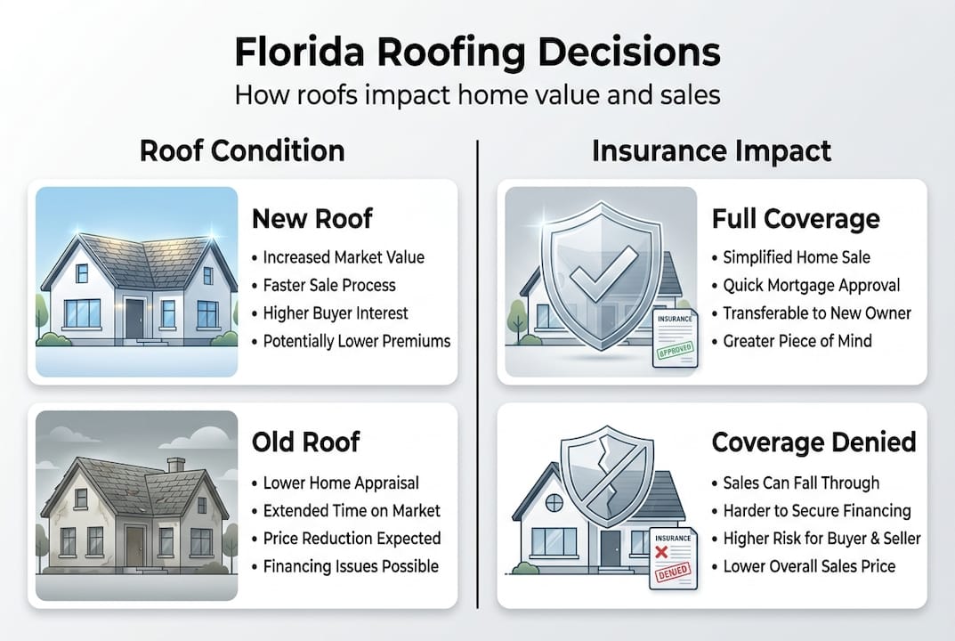 Infographic charting roofing condition and insurance impact