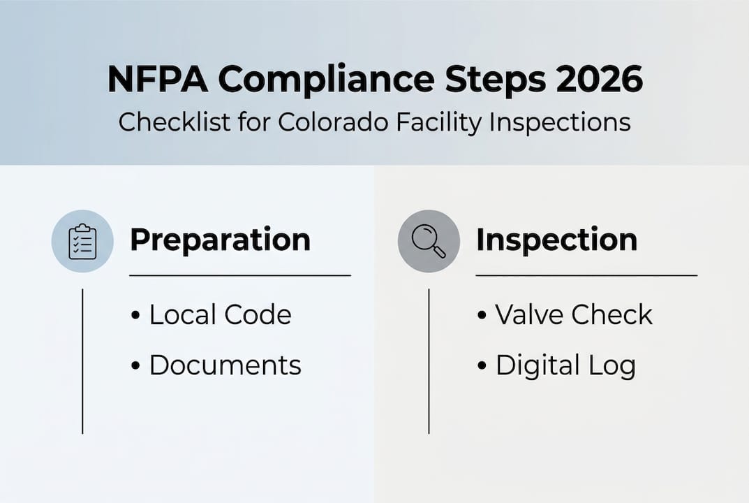 Checklist infographic for NFPA 2026 compliance