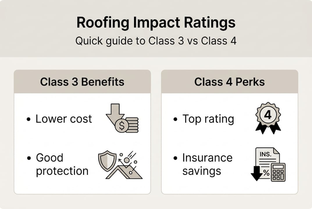 Infographic comparing roofing impact ratings