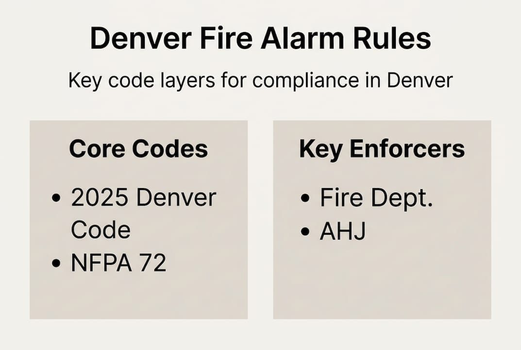 Infographic of Denver fire alarm regulations overview